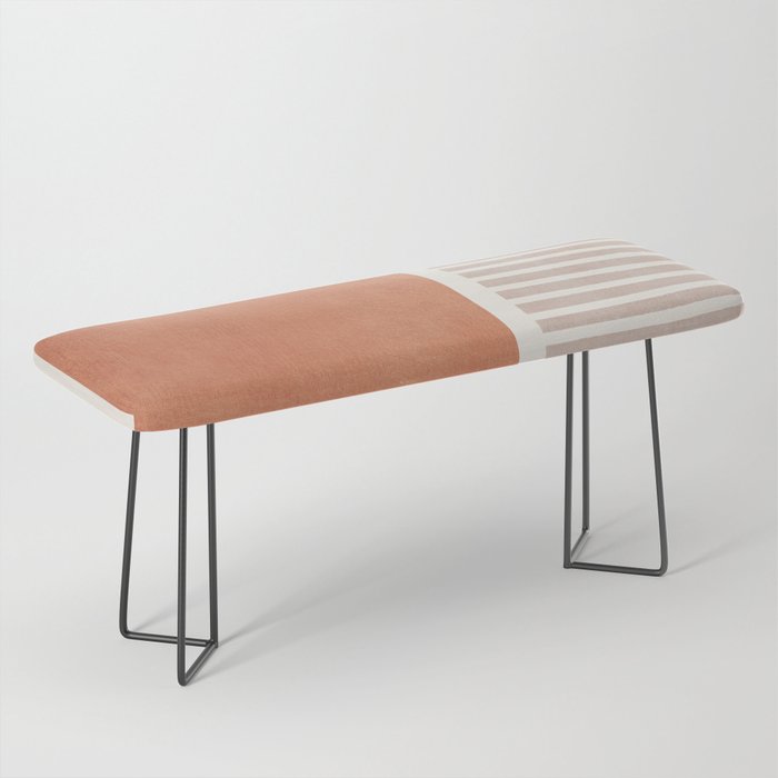 Terracotta Brown Beige Modern Minimalist Artwork Bench Gallery Image 1