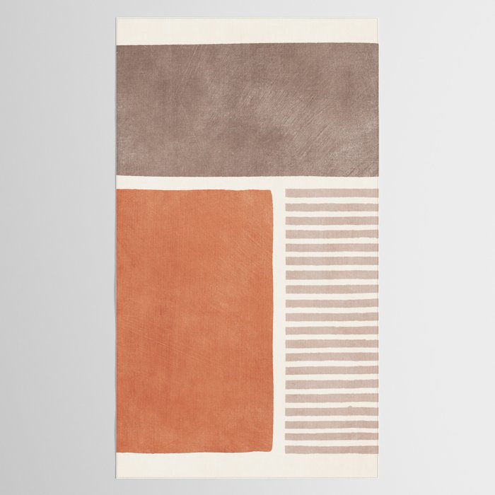 Terracotta Brown Beige Modern Minimalist Artwork Tablecloth Gallery Image 2