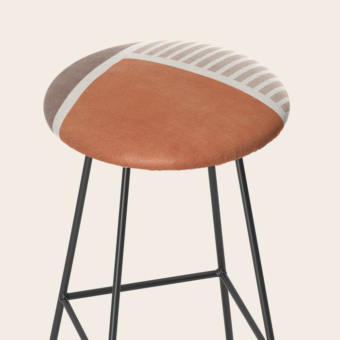 Terracotta Brown Beige Modern Minimalist Artwork Stool Gallery Image 2