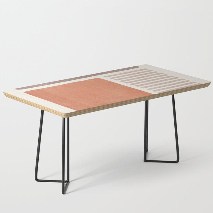 Terracotta Brown Beige Modern Minimalist Artwork Coffee Table Gallery Image 1
