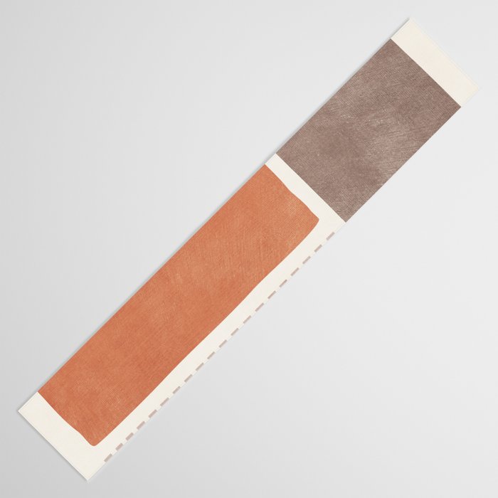 Terracotta Brown Beige Modern Minimalist Artwork Table Runner Gallery Image 3