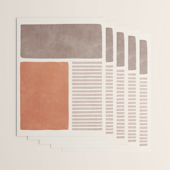 Terracotta Brown Beige Modern Minimalist Artwork Wrapping Paper Gallery Image 3