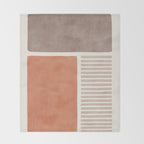 Terracotta Brown Beige Modern Minimalist Artwork Throw Blanket Gallery Image 2