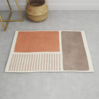 Terracotta Brown Beige Modern Minimalist Artwork Rug Gallery Image 1