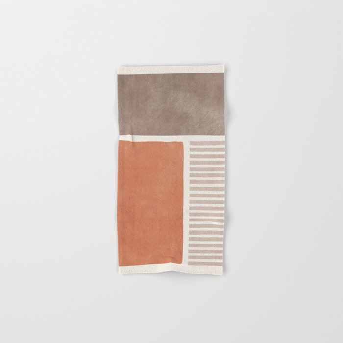 Terracotta Brown Beige Modern Minimalist Artwork Bath Towel Gallery Image 1
