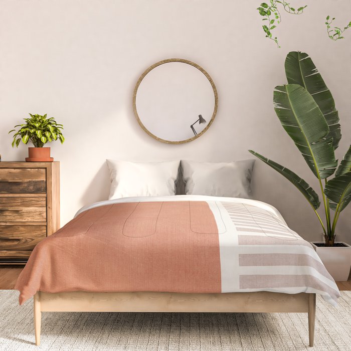 Terracotta Brown Beige Modern Minimalist Artwork Comforter Gallery Image 3
