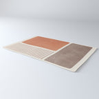 Terracotta Brown Beige Modern Minimalist Artwork Rug Gallery Image 3