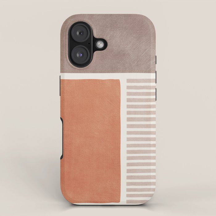 Terracotta Brown Beige Modern Minimalist Artwork iPhone Case Gallery Image 1
