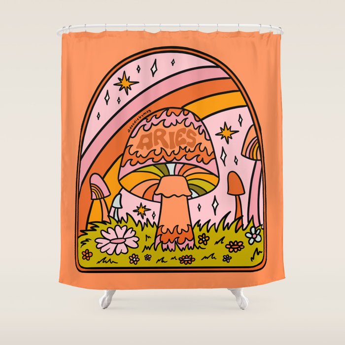 Aries Mushroom Shower Curtain Gallery Image 1
