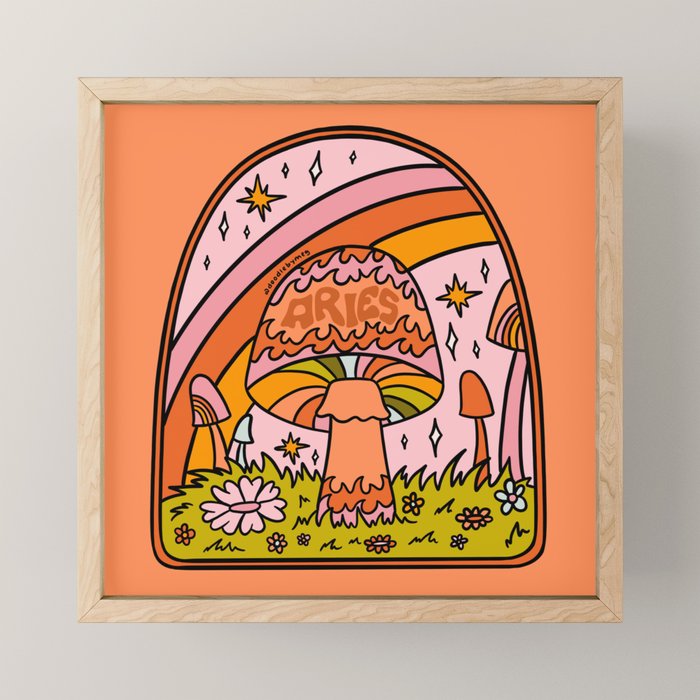 Aries Mushroom Mini Art Print Gallery Image 1