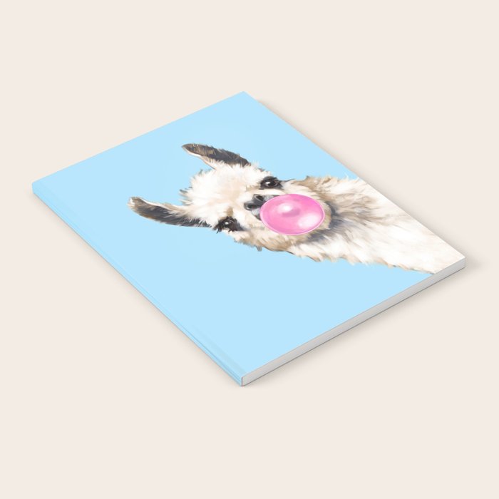 Bubble Gum Sneaky Llama in Blue Notebook Gallery Image 2