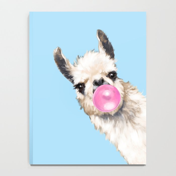 Bubble Gum Sneaky Llama in Blue Notebook Gallery Image 4