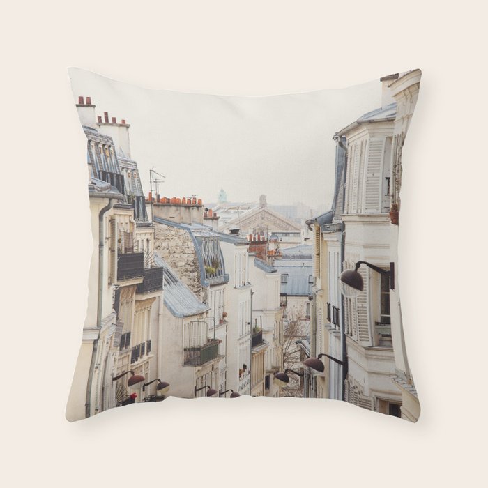 Montmartre Mon Amour - Paris Photography Throw Pillow Gallery Image 1
