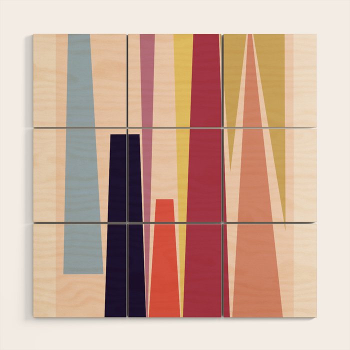 Minimal Geometric Abstraction 101 Wood Wall Art Gallery Image 1