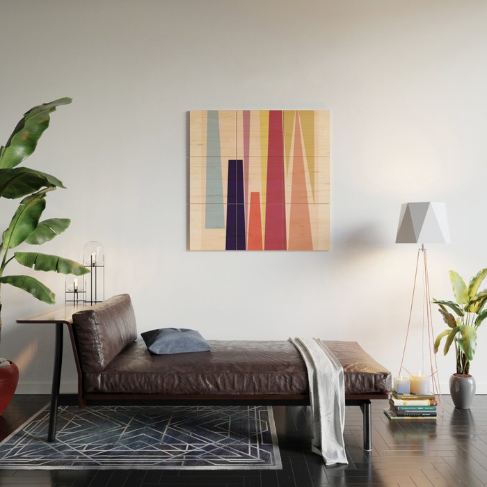 Minimal Geometric Abstraction 101 Wood Wall Art Gallery Image 2