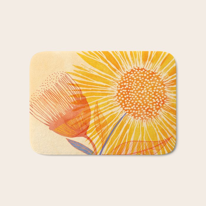 Tuesday Afternoon Sunflowers Still Life Bath Mat Gallery Image 1