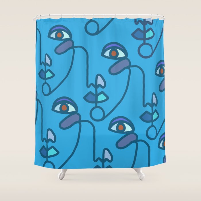Multi Faced Sea Glass Shower Curtain Gallery Image 1