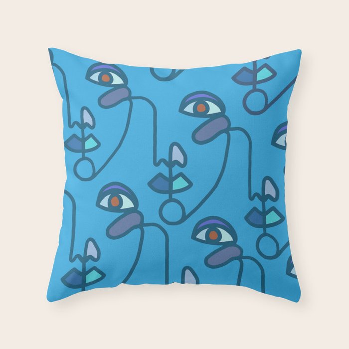 Multi Faced Sea Glass Throw Pillow Gallery Image 1