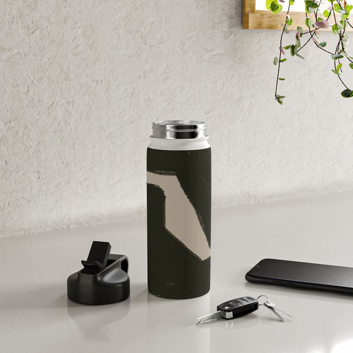 Black Geometric Shapes Water Bottle Gallery Image 4