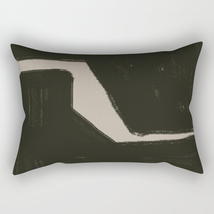 Black Geometric Shapes Rectangular Pillow Gallery Image 2