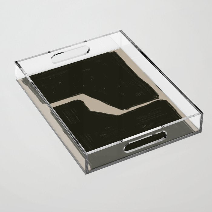 Black Geometric Shapes Acrylic Tray Gallery Image 1
