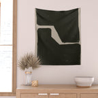Black Geometric Shapes Wall Tapestry Gallery Image 2