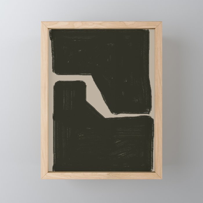 Black Geometric Shapes Mini Art Print Gallery Image 1