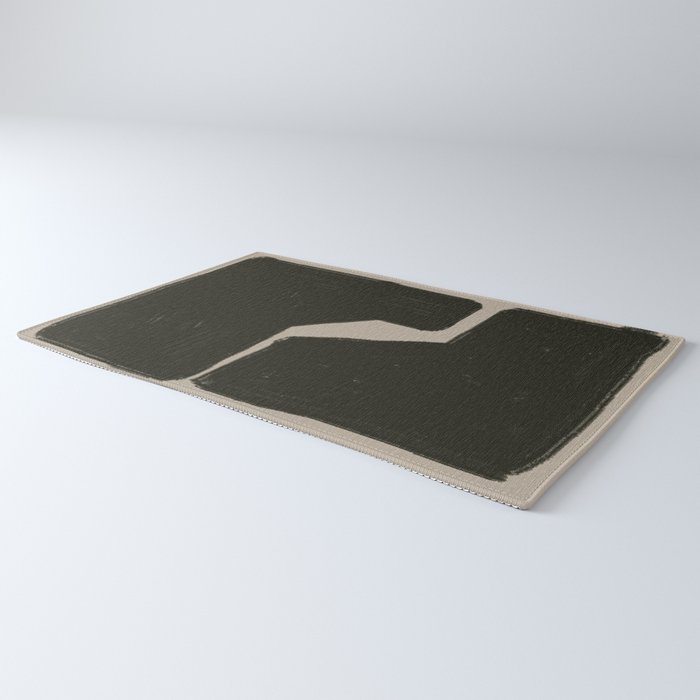 Black Geometric Shapes Rug Gallery Image 3