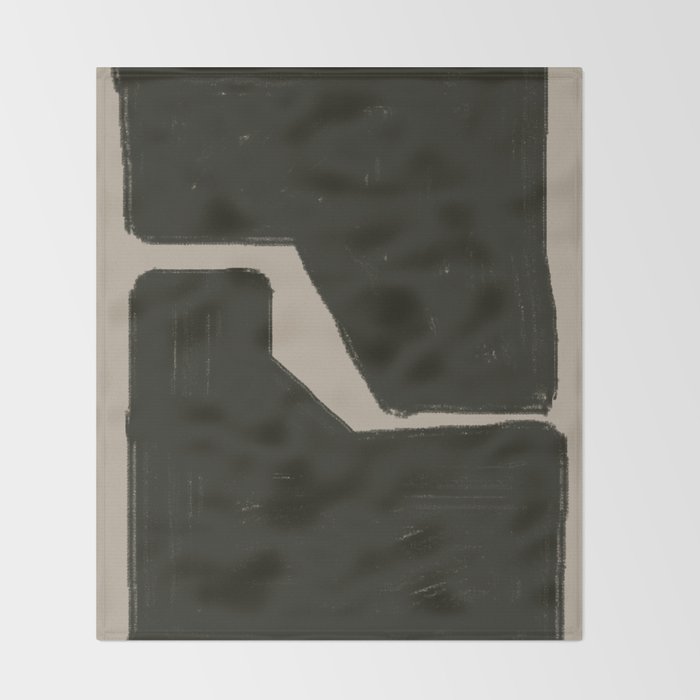 Black Geometric Shapes Throw Blanket Gallery Image 2