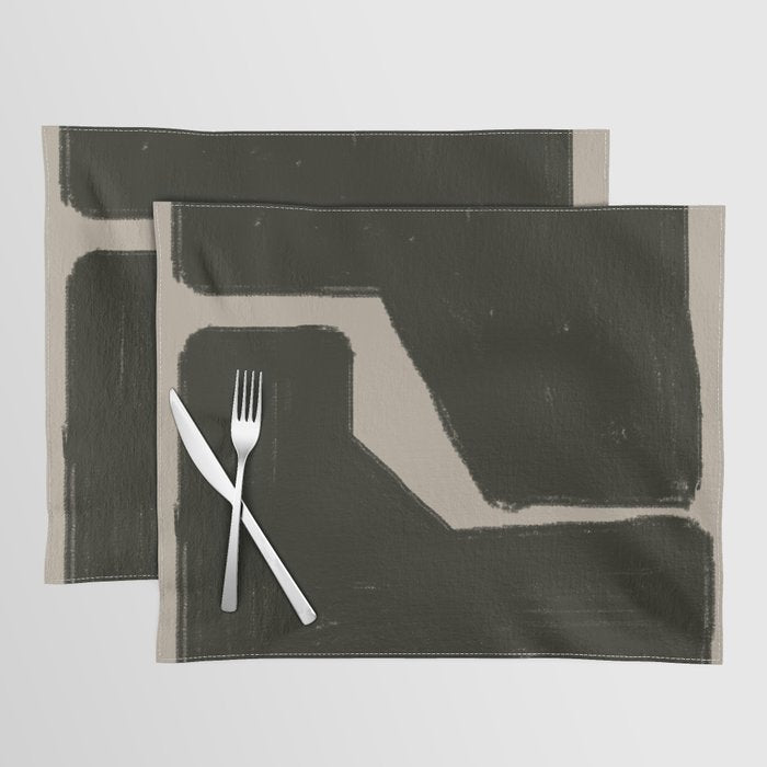 Black Geometric Shapes Placemat Gallery Image 1