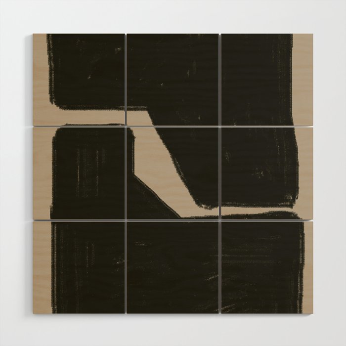 Black Geometric Shapes Wood Wall Art Gallery Image 1