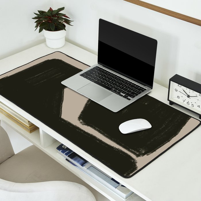 Black Geometric Shapes Desk Mat Gallery Image 2