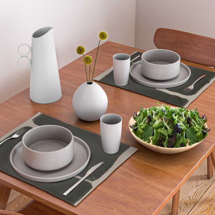 Black Geometric Shapes Placemat Gallery Image 2