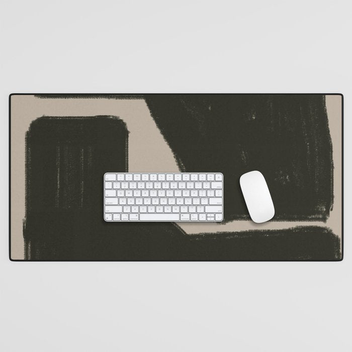 Black Geometric Shapes Desk Mat Gallery Image 1