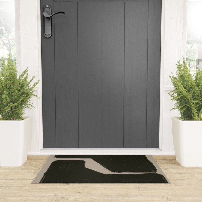 Black Geometric Shapes Welcome Mat Gallery Image 3