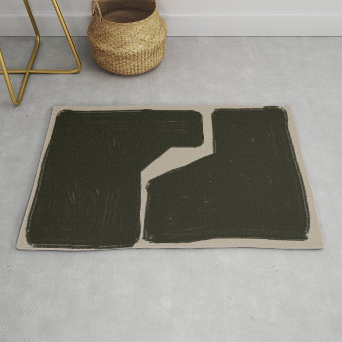 Black Geometric Shapes Rug Gallery Image 1