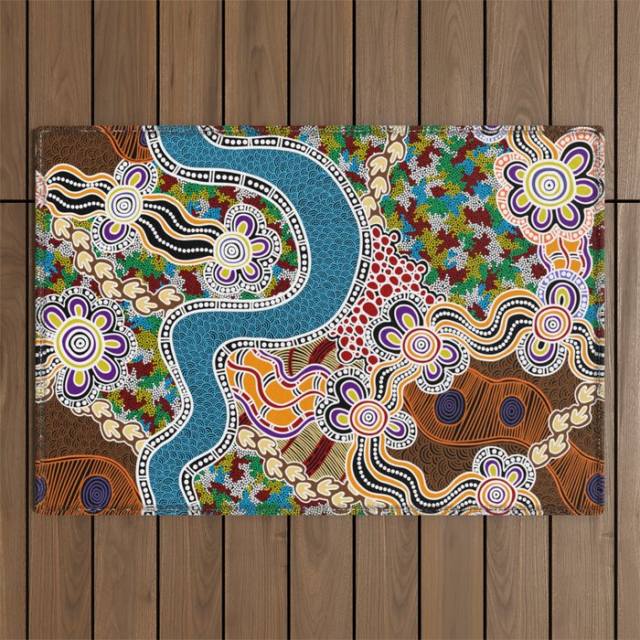 Authentic Aboriginal Art -  Outdoor Rug Gallery Image 1