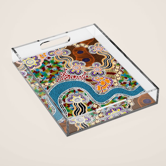 Authentic Aboriginal Art -  Acrylic Tray Gallery Image 1