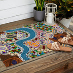 Authentic Aboriginal Art -  Outdoor Rug Gallery Image 2