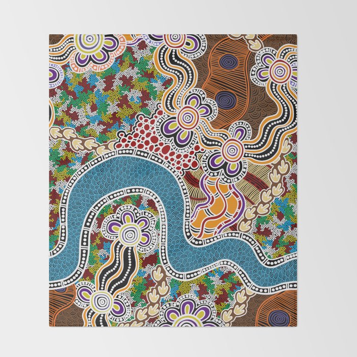 Authentic Aboriginal Art -  Throw Blanket Gallery Image 2