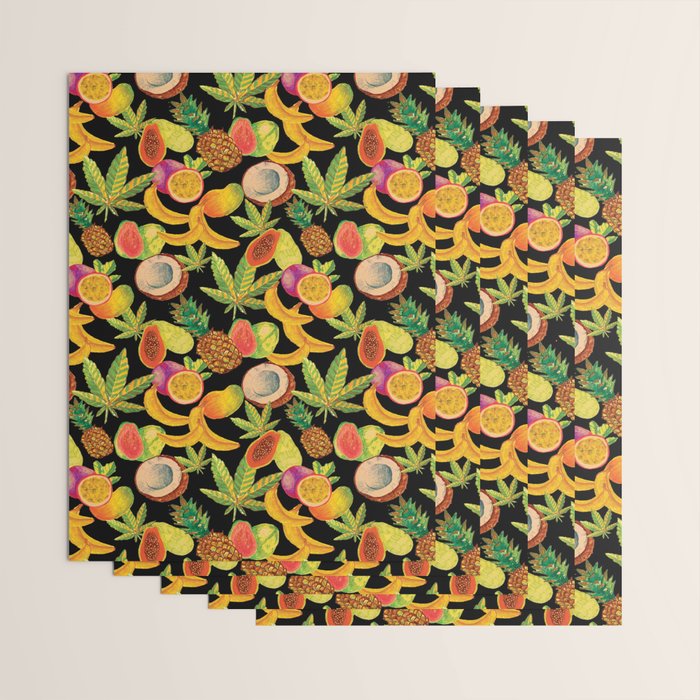 Tropical Cannabis Fruit Wrapping Paper Gallery Image 3