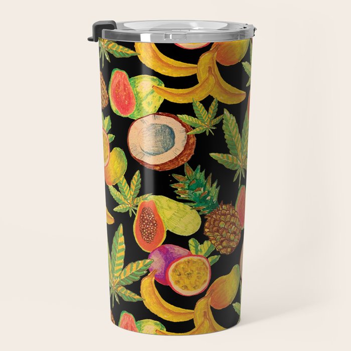 Tropical Cannabis Fruit Travel Mug Gallery Image 3