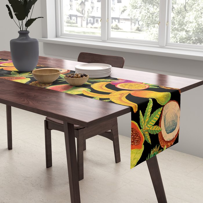 Tropical Cannabis Fruit Table Runner Gallery Image 2