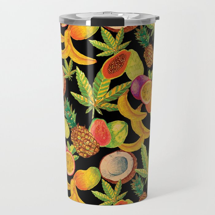 Tropical Cannabis Fruit Travel Mug Gallery Image 1