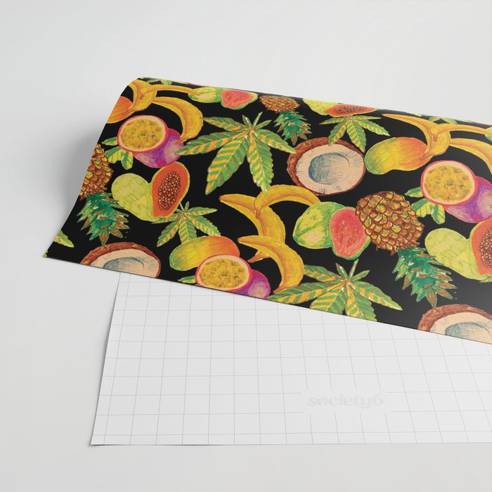 Tropical Cannabis Fruit Wrapping Paper Gallery Image 2