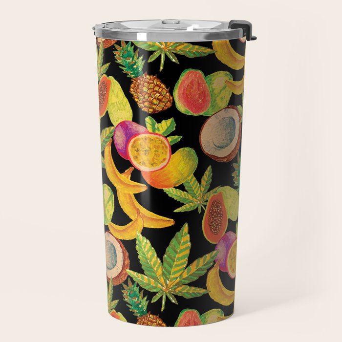 Tropical Cannabis Fruit Travel Mug Gallery Image 2