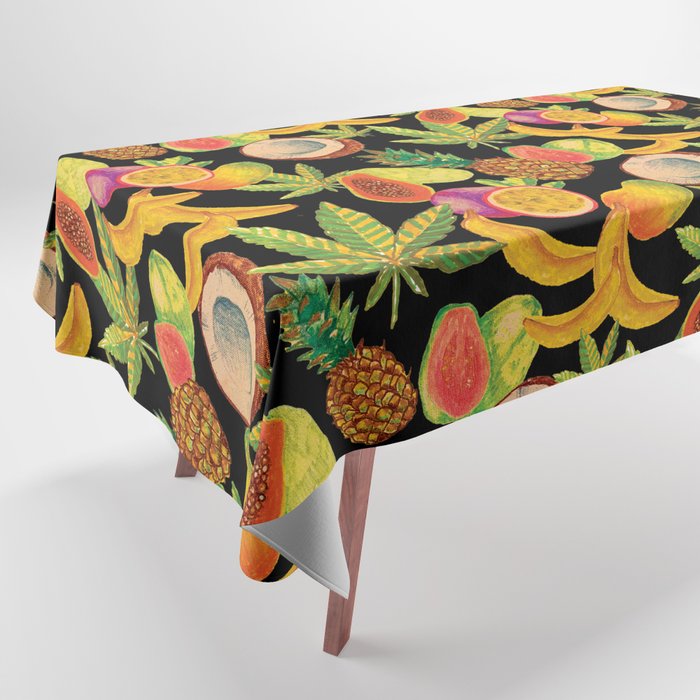 Tropical Cannabis Fruit Tablecloth Gallery Image 1