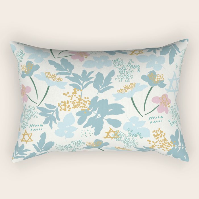 Floral Star of David Rectangular Pillow Gallery Image 2