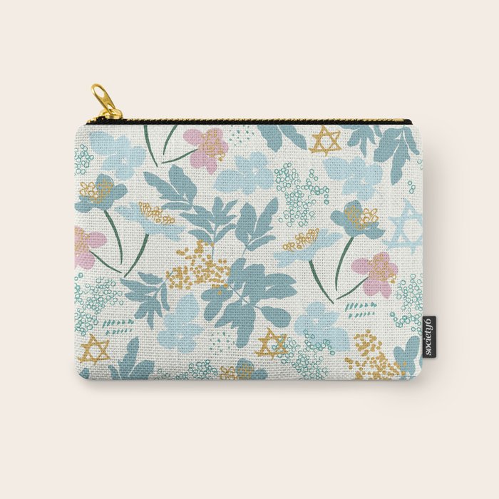 Floral Star of David Carry All Pouch Gallery Image 1