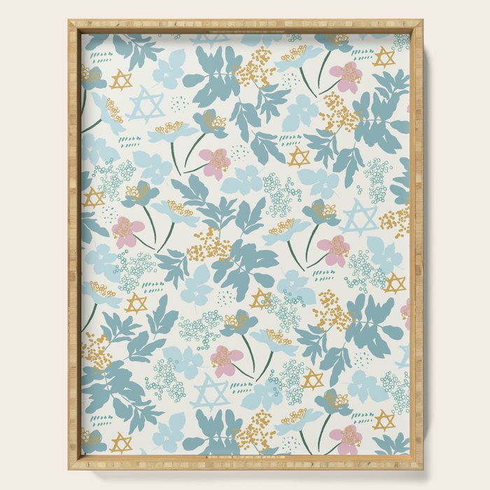 Floral Star of David Serving Tray Gallery Image 1